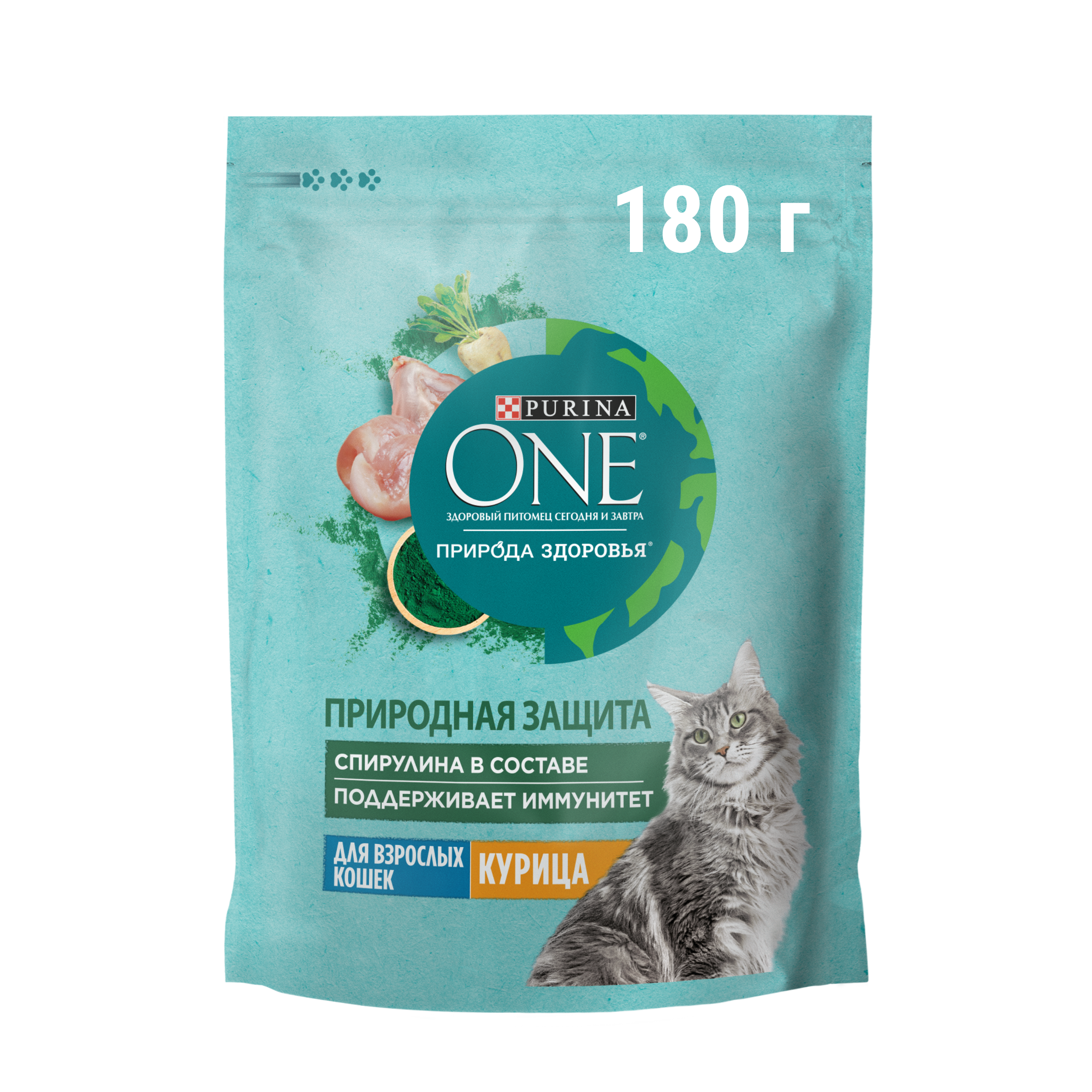 Сухой корм PURINA ONE® Природа Здоровья® для взрослых кошек с курицей, 180 г