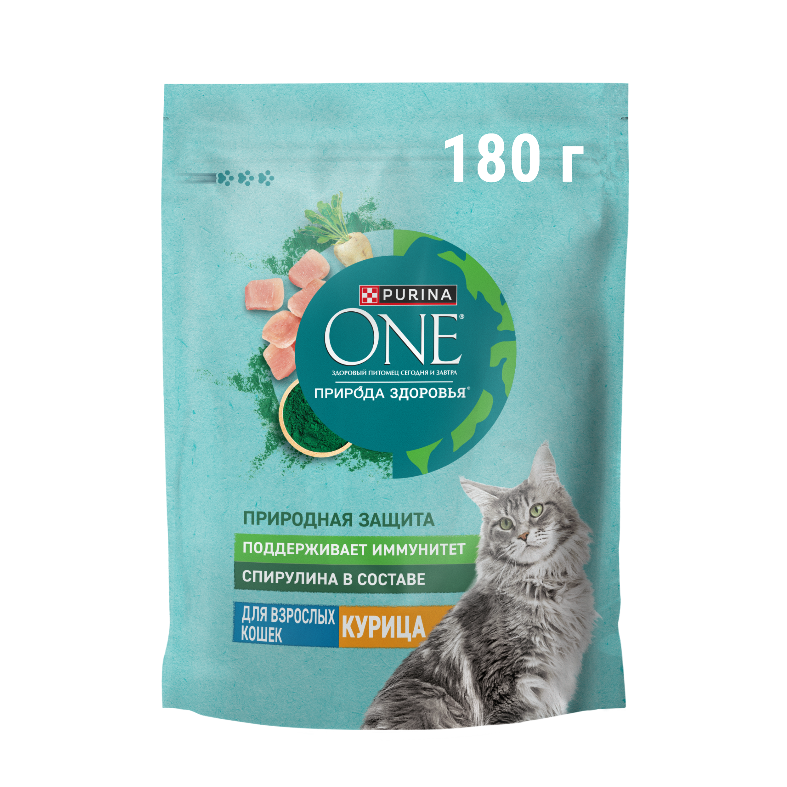 Сухой корм PURINA ONE® Природа Здоровья® для взрослых кошек с курицей, 180 г