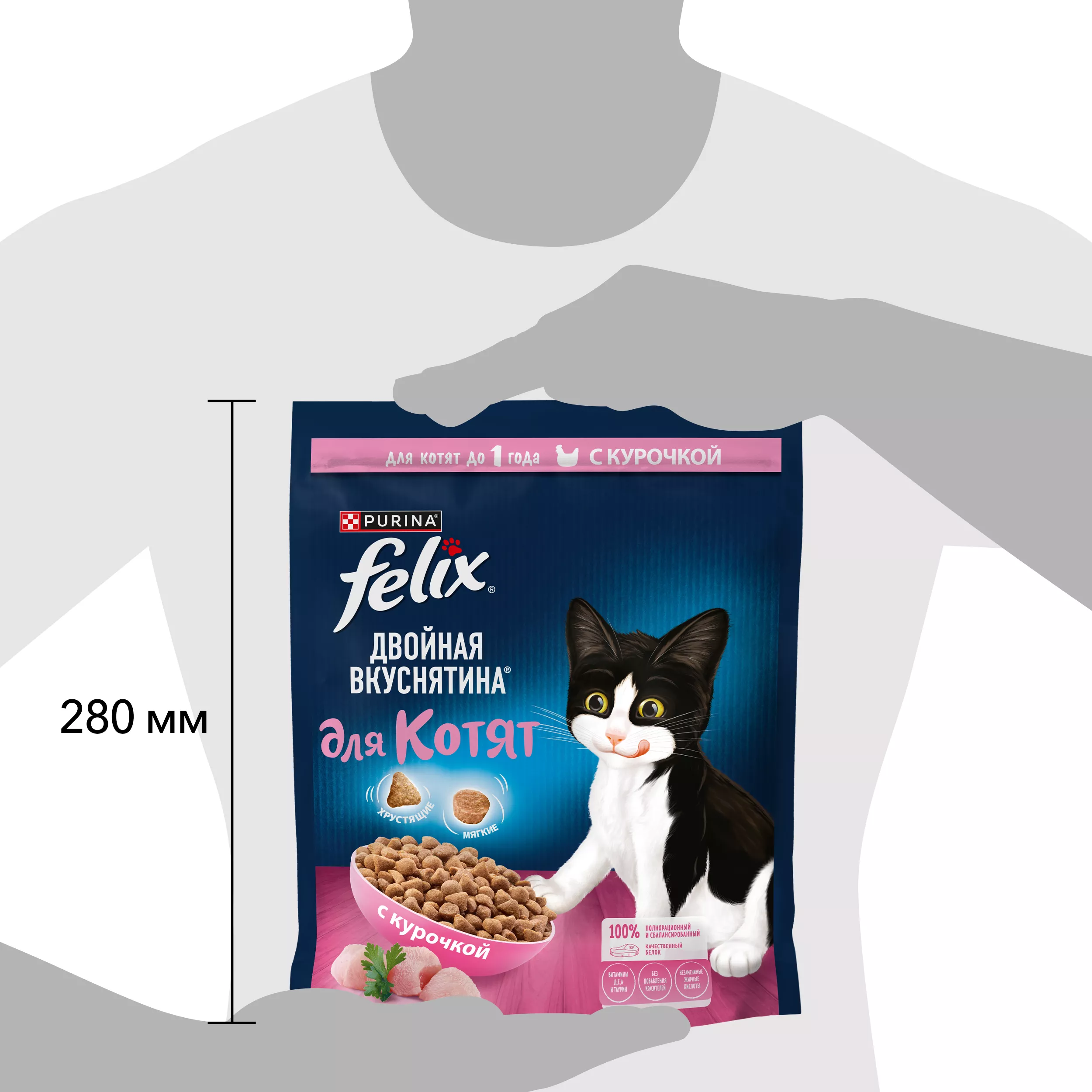Купить Сухой корм Felix® Двойная Вкуснятина® для котят до года, с