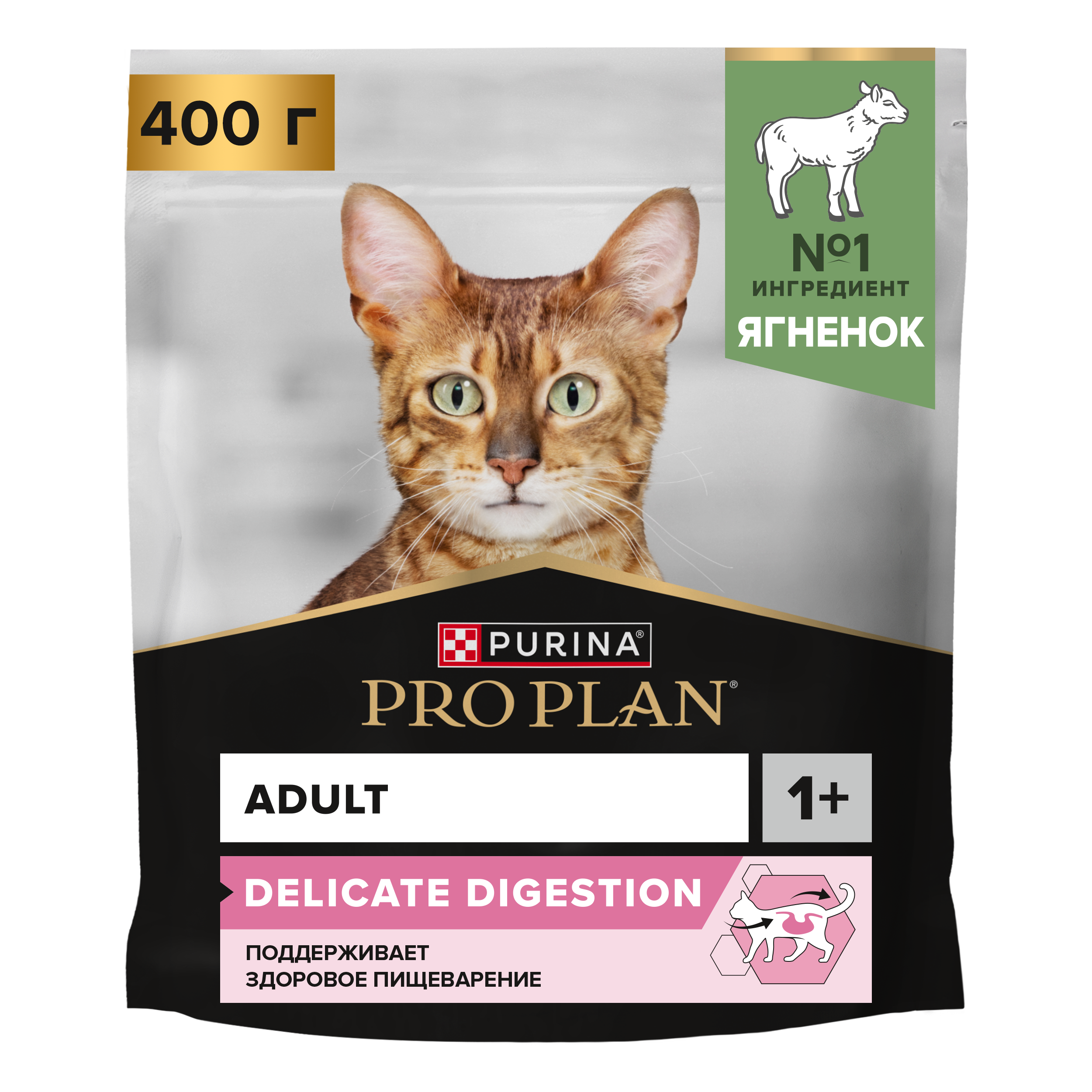 Сухой корм PRO PLAN® DELICATE DIGESTION для кошек для чувствительного пищеварения с ягненком 400 г
