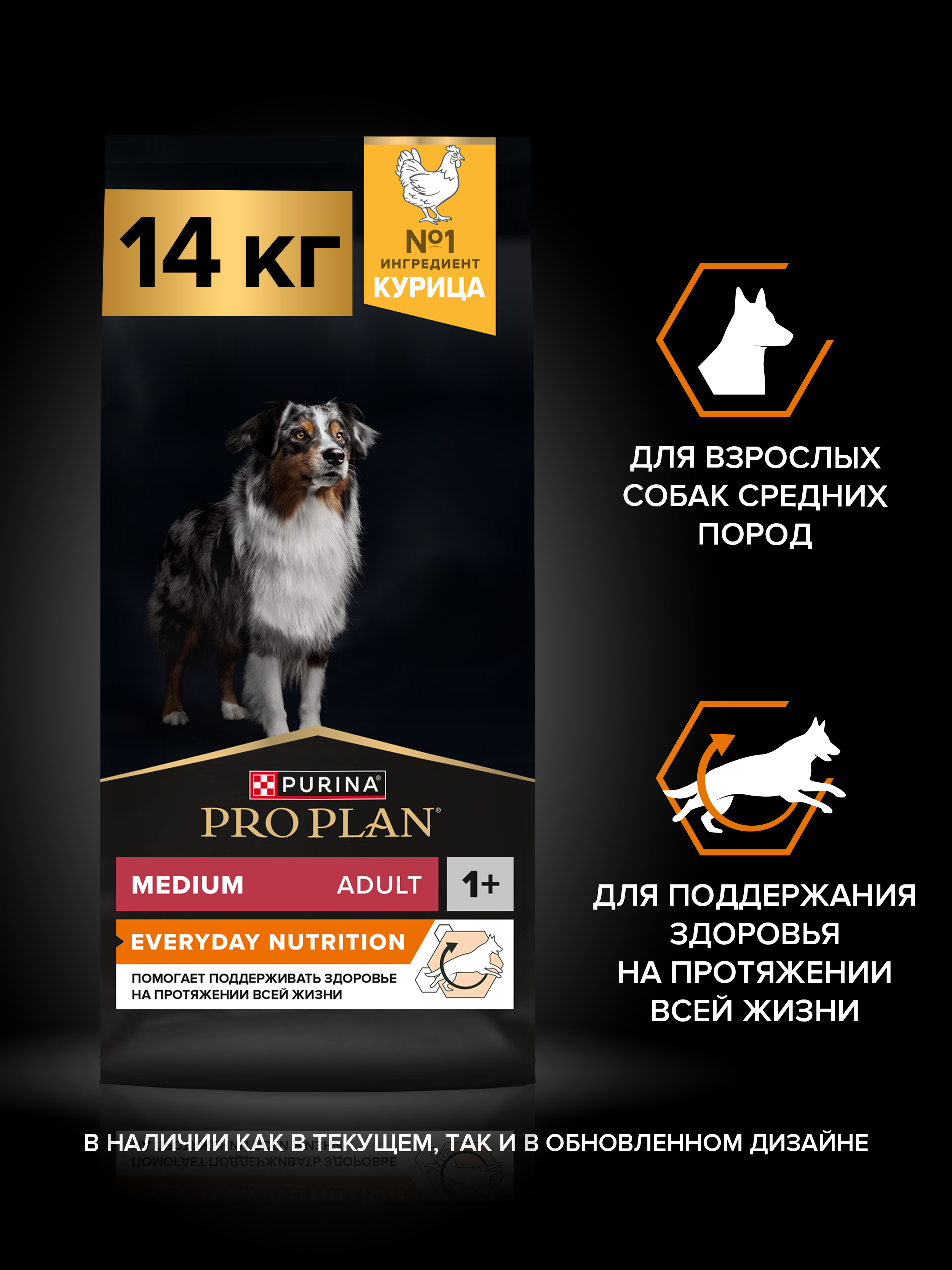 Сухой корм PRO PLAN® EVERYDAY NUTRITION для взрослых собак средних пород с курицей, 14 кг