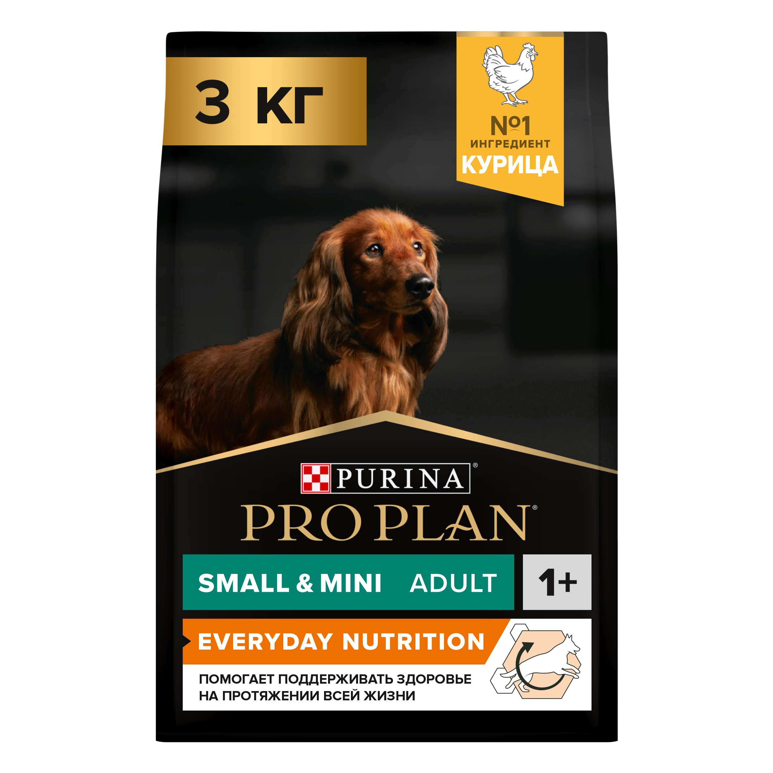 Сухой корм PRO PLAN® EVERYDAY NUTRITION для взрослых собак мелких и карликовых пород с курицей, 3 кг