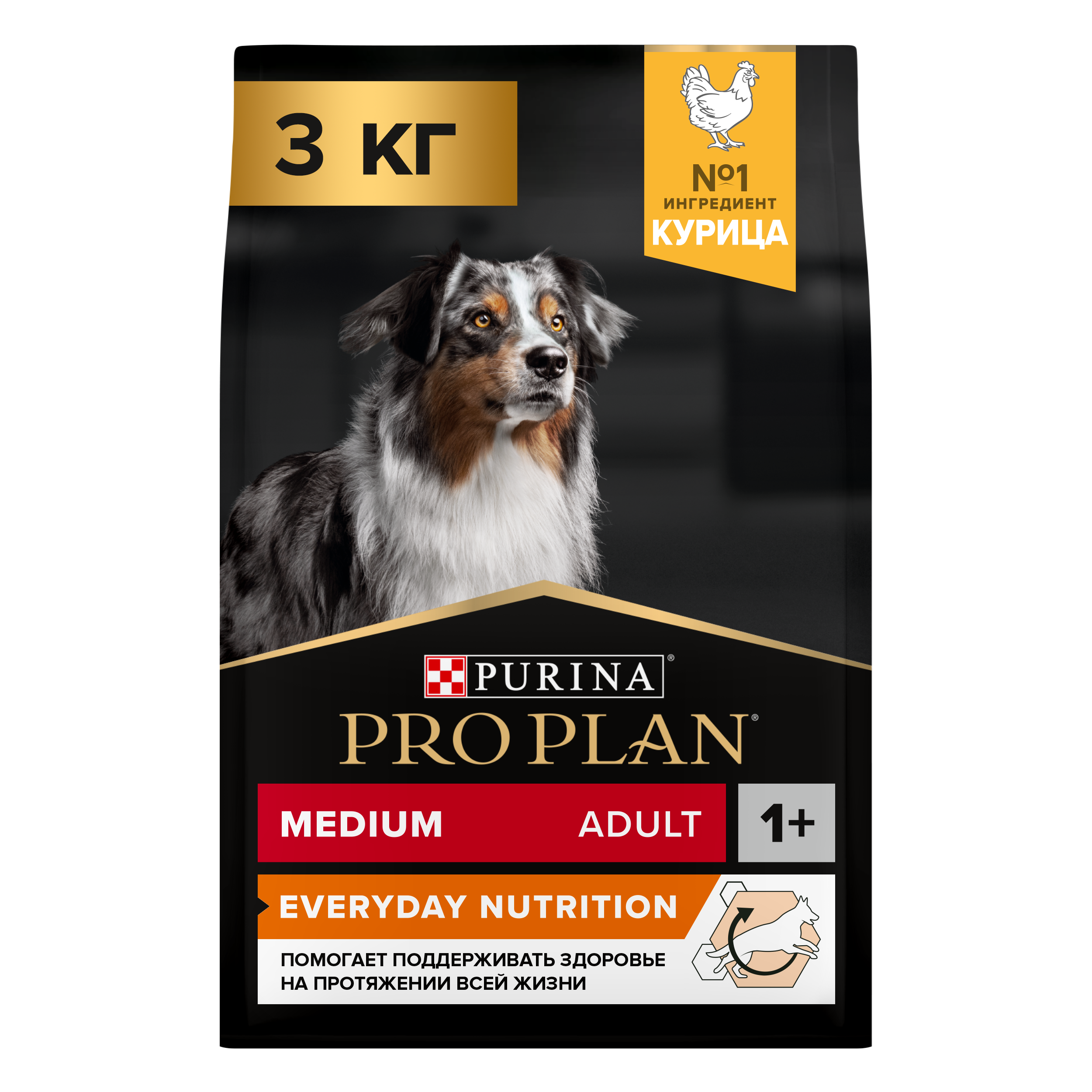 Сухой корм PRO PLAN® EVERYDAY NUTRITION для взрослых собак средних пород с курицей, 3 кг