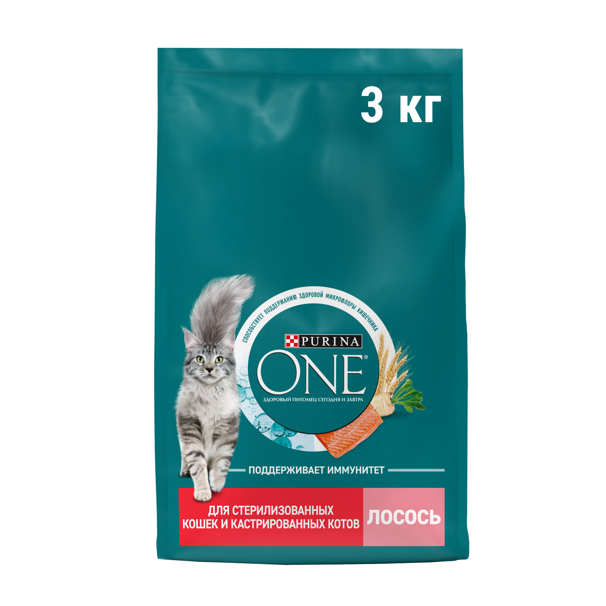 Сухой корм PURINA ONE® для стерилизованных кошек и кастрированных котов с лососем 3 кг