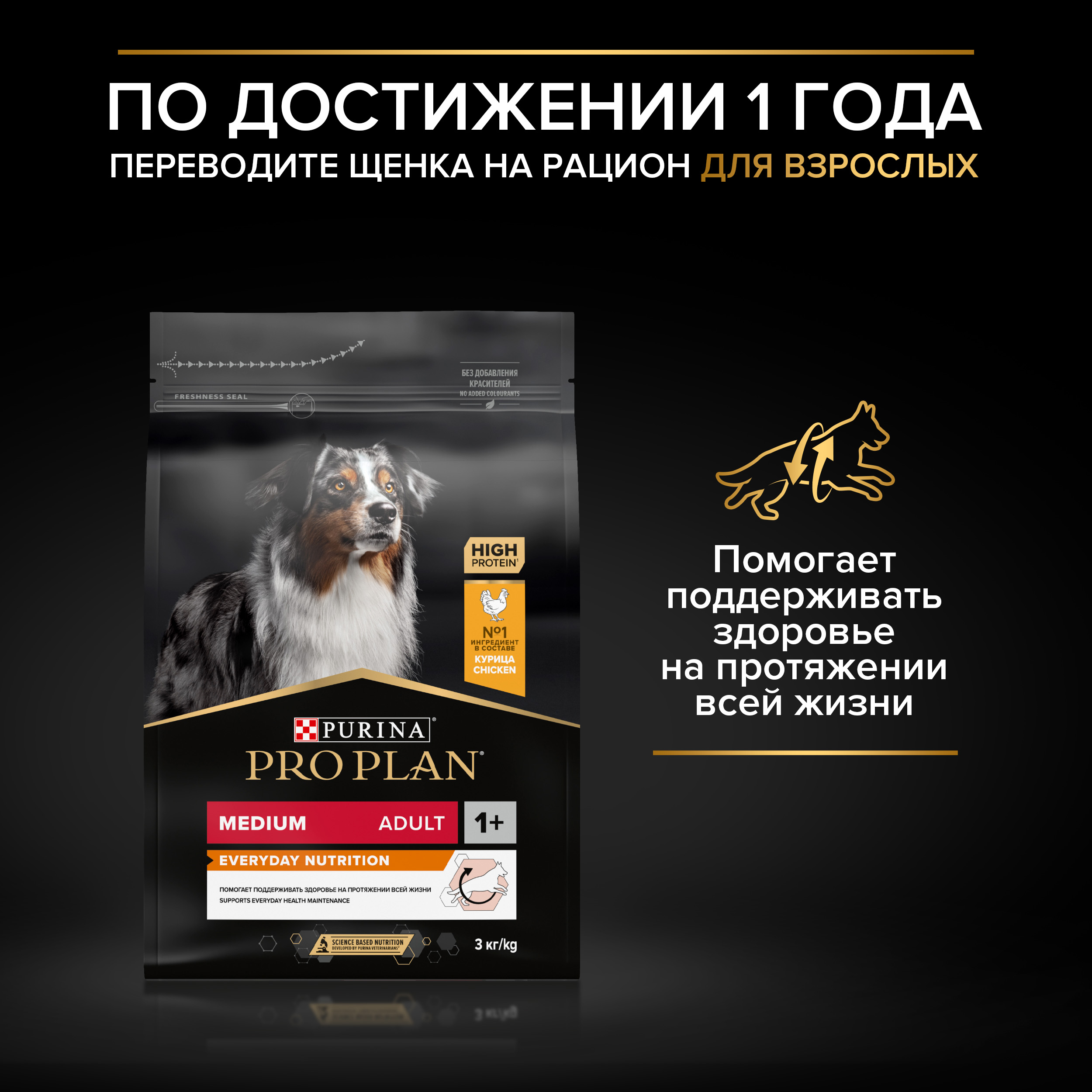 Сухой корм PRO PLAN® SENSITIVE SKIN для щенков средних пород с чувствительной кожей с лососем, 3 кг