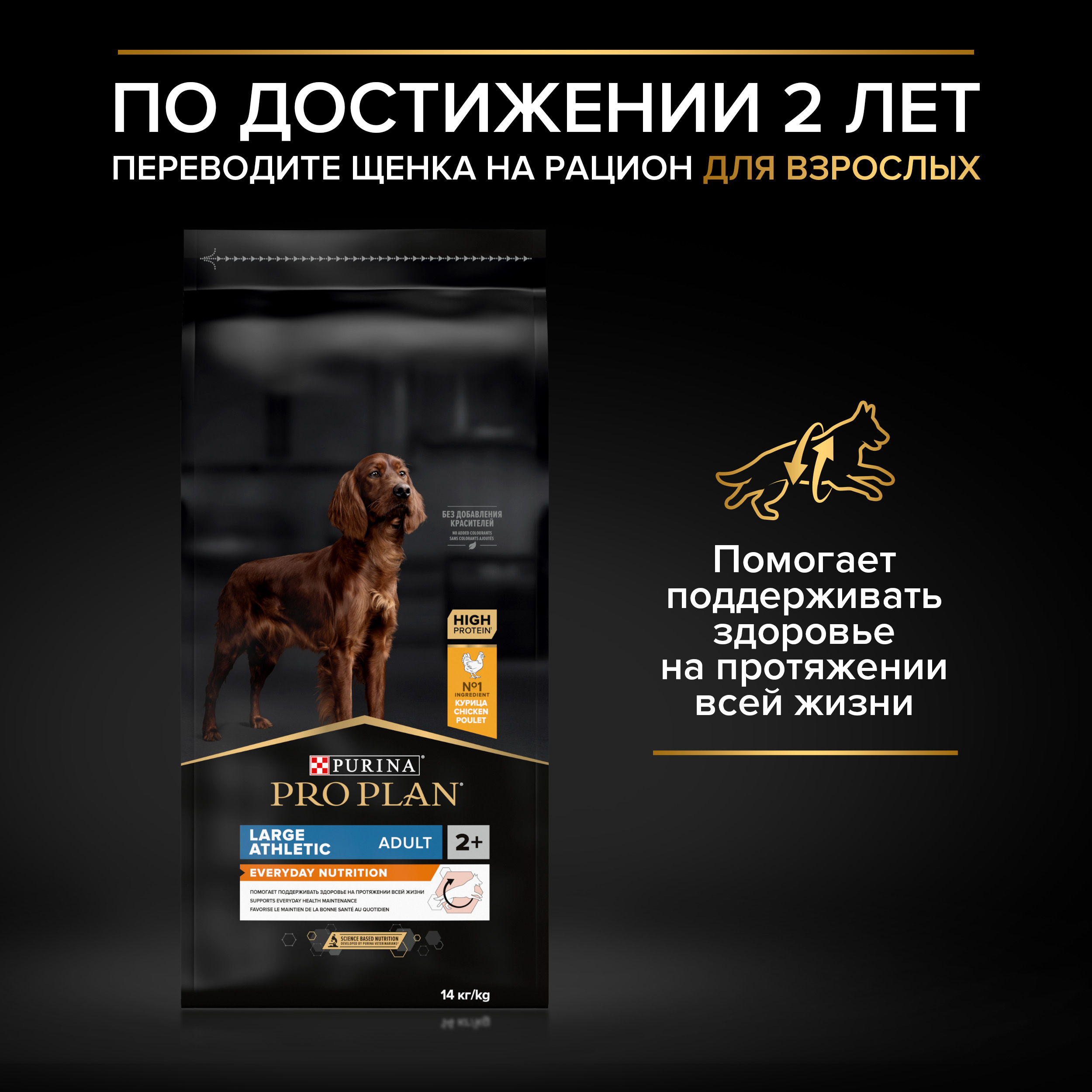 Сухой корм PRO PLAN® HEALTHY START® для щенков крупных пород с атлетическим телосложением, c курицей, 12 кг