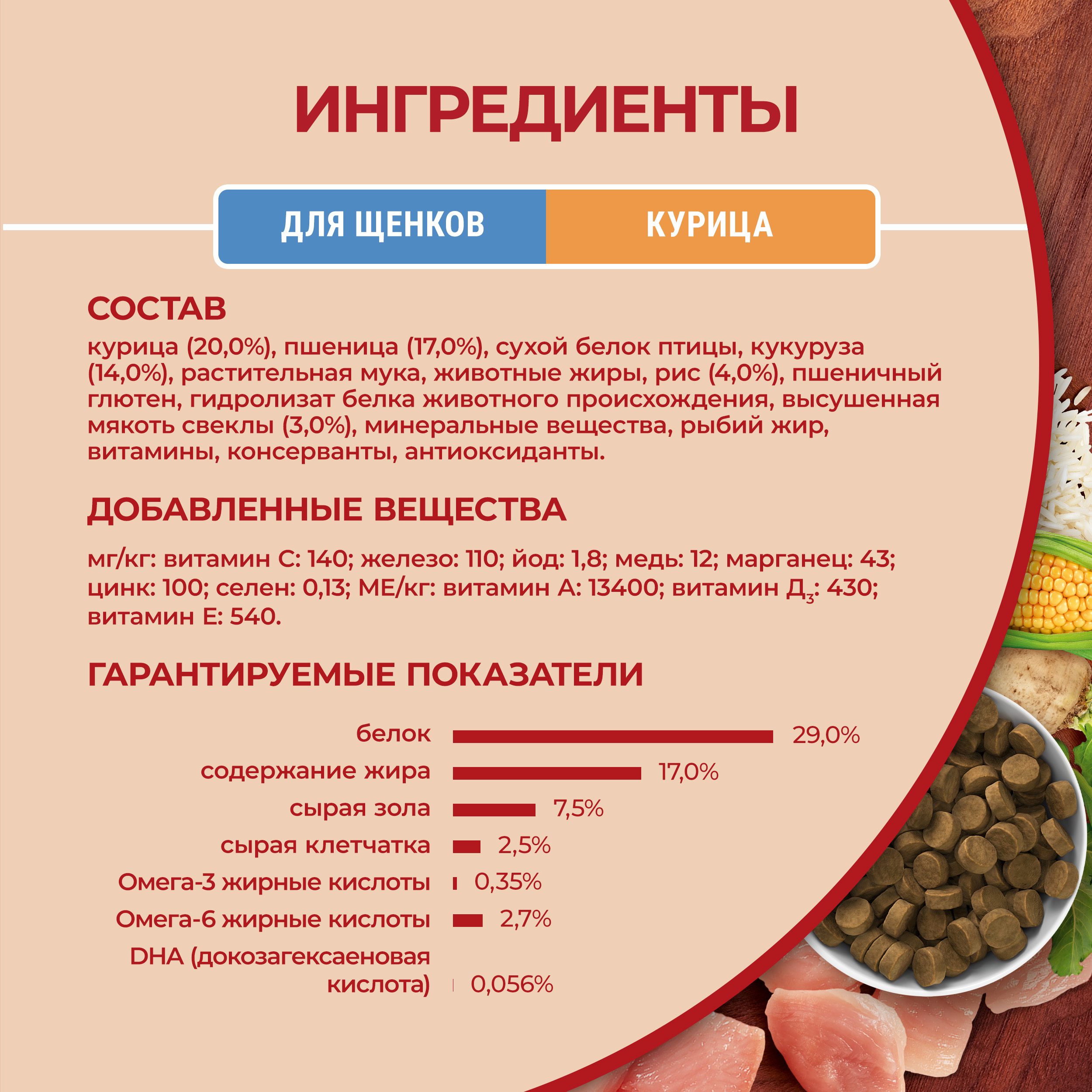 Сухой корм PURINA ONE® для щенков средних и крупных пород с курицей и рисом 700 г