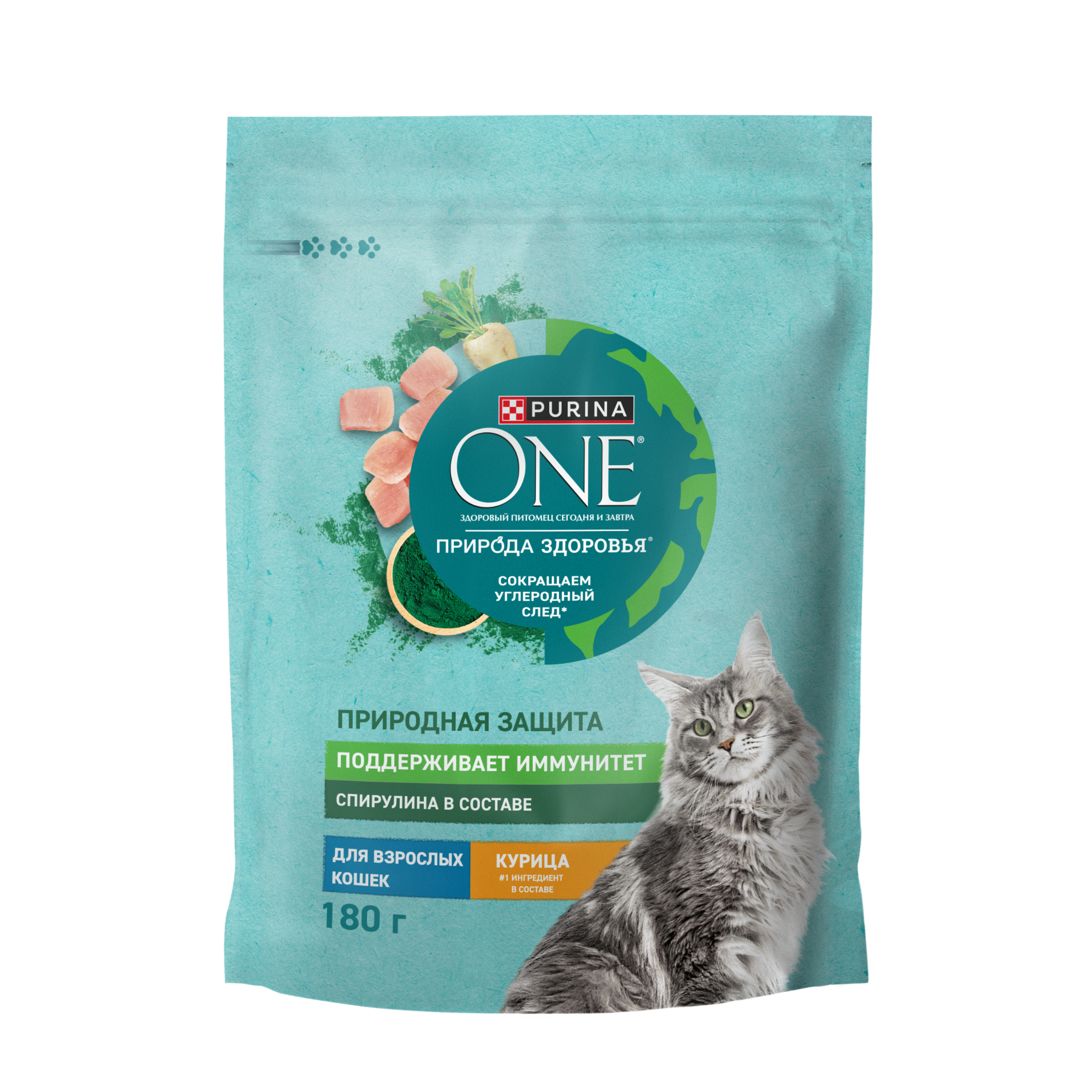 Сухой корм PURINA ONE® Природа Здоровья® для взрослых кошек с курицей, 180 г