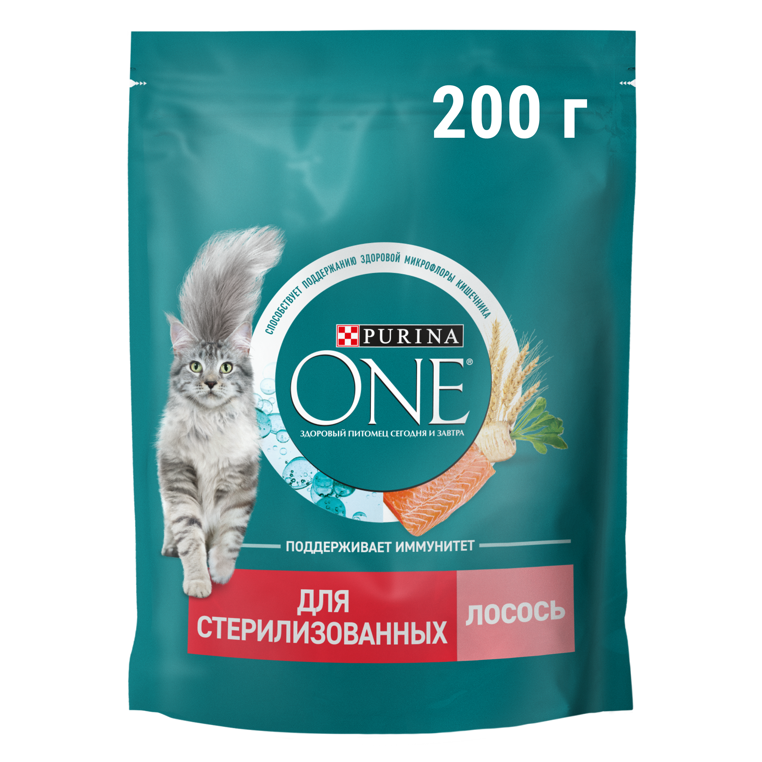 Сухой корм PURINA ONE® для стерилизованных кошек и кастрированных котов с лососем 200 г