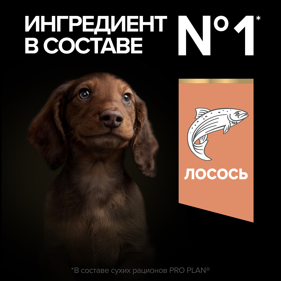 Сухой корм PRO PLAN® SENSITIVE SKIN для щенков мелких и карликовых пород с чувствительной кожей, с высоким содержанием лосося, 700 г