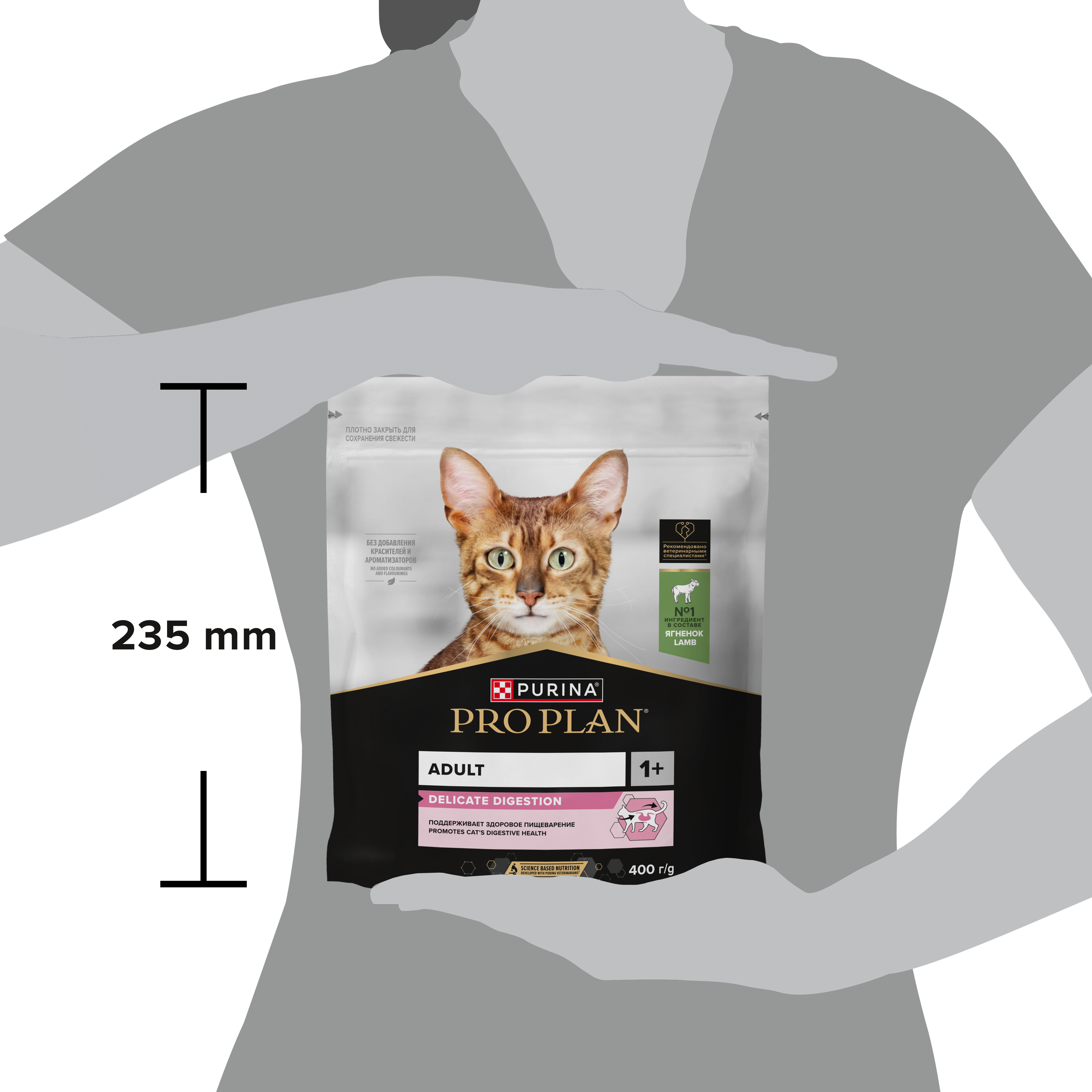 Сухой корм PRO PLAN® DELICATE DIGESTION для кошек для чувствительного пищеварения с ягненком 400 г