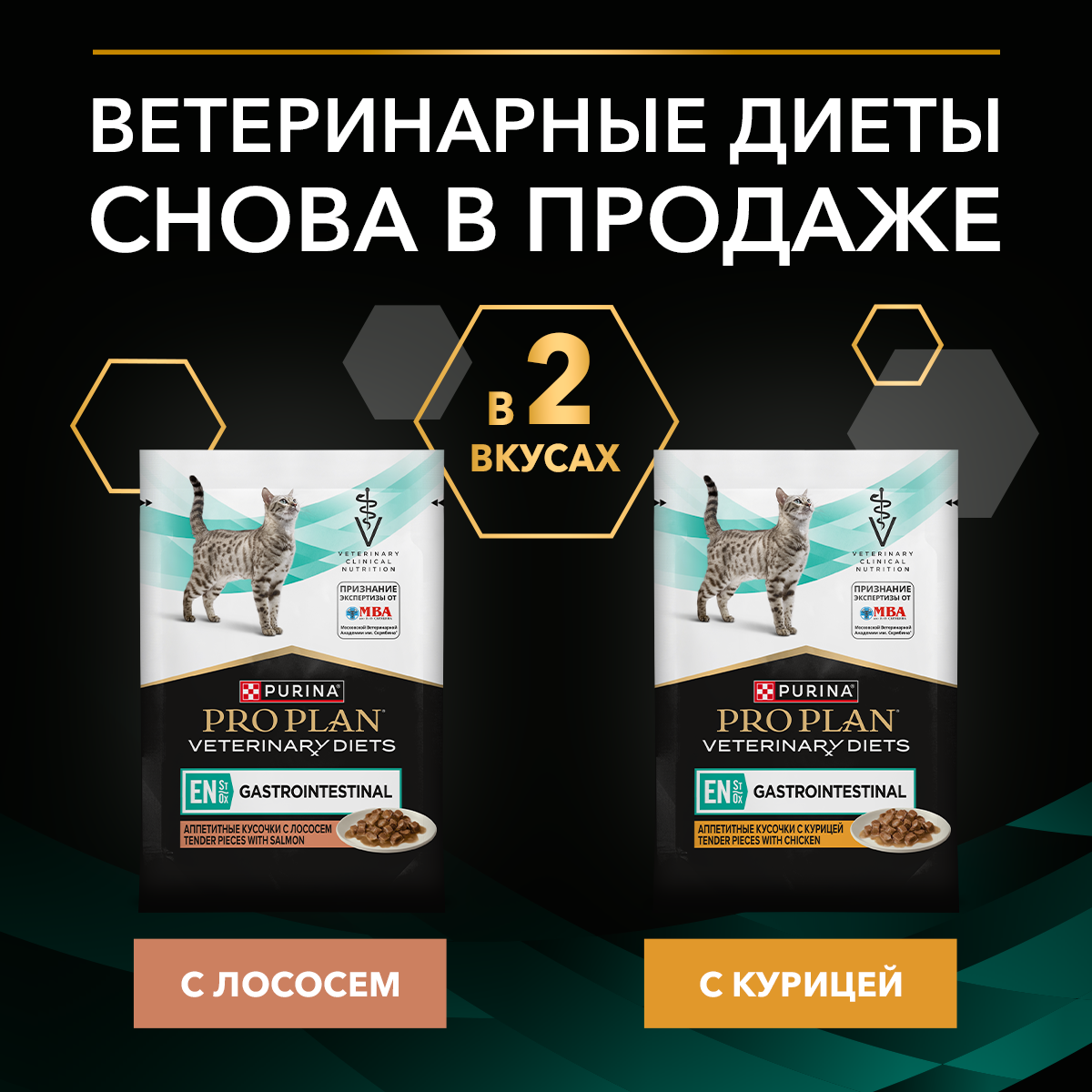Влажный корм PRO PLAN® VETERINARY DIETS EN ST/OX Gastrointestinal диетический для кошек при расстройствах пищеварения, с лососем, 85 г х 26 шт.