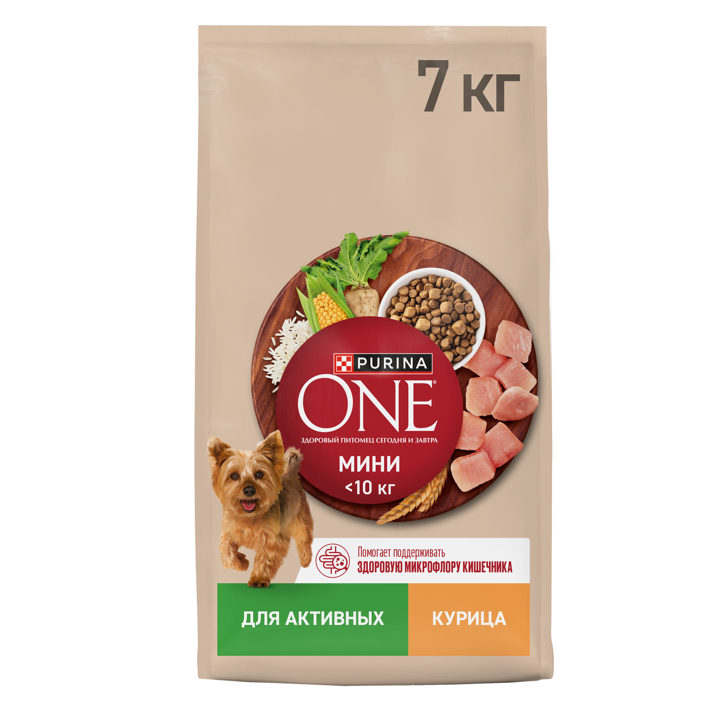 Сухой корм Purina ONE® МИНИ для активных собак мелких пород с курицей и с рисом, 7кг
