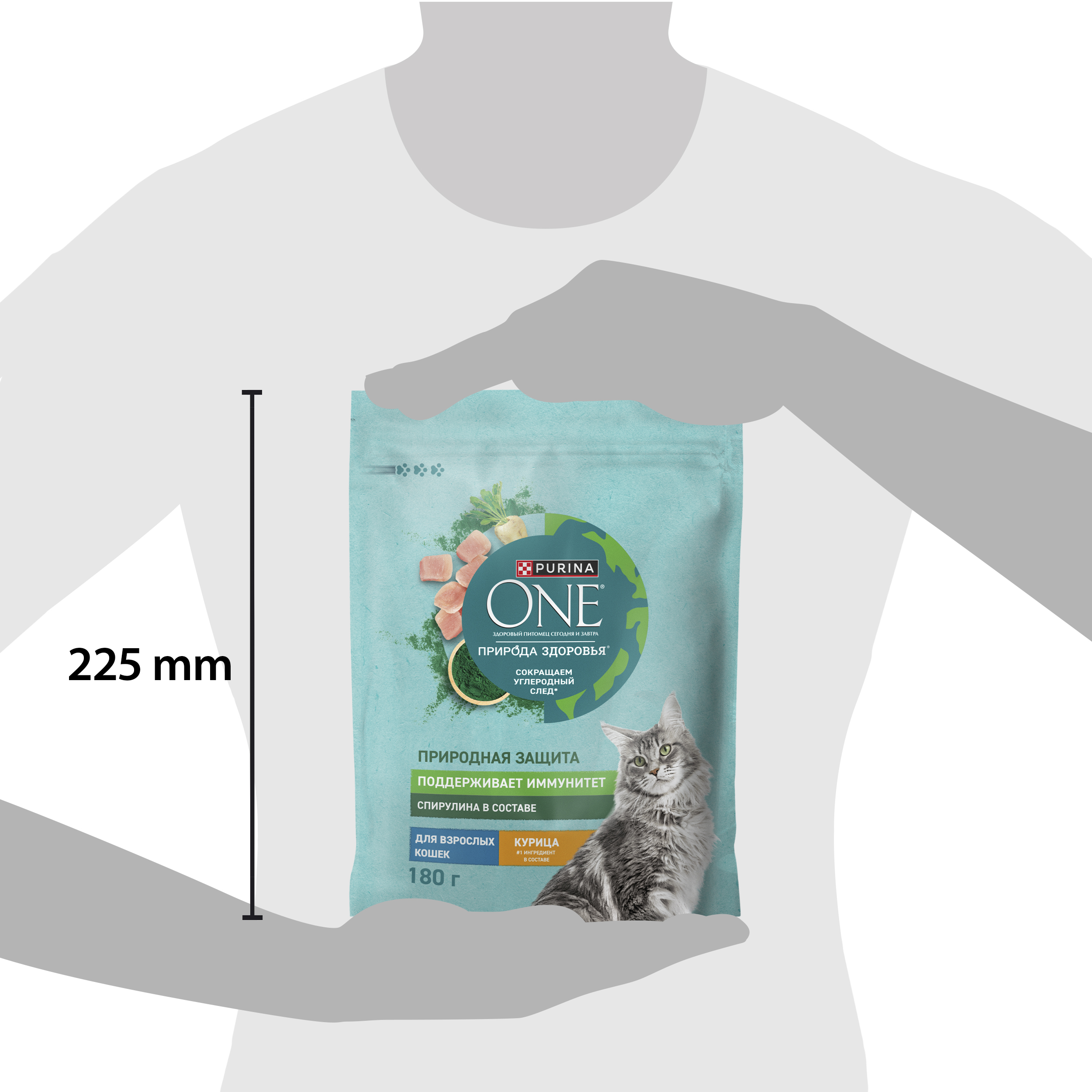Сухой корм PURINA ONE® Природа Здоровья® для взрослых кошек с курицей, 180 г