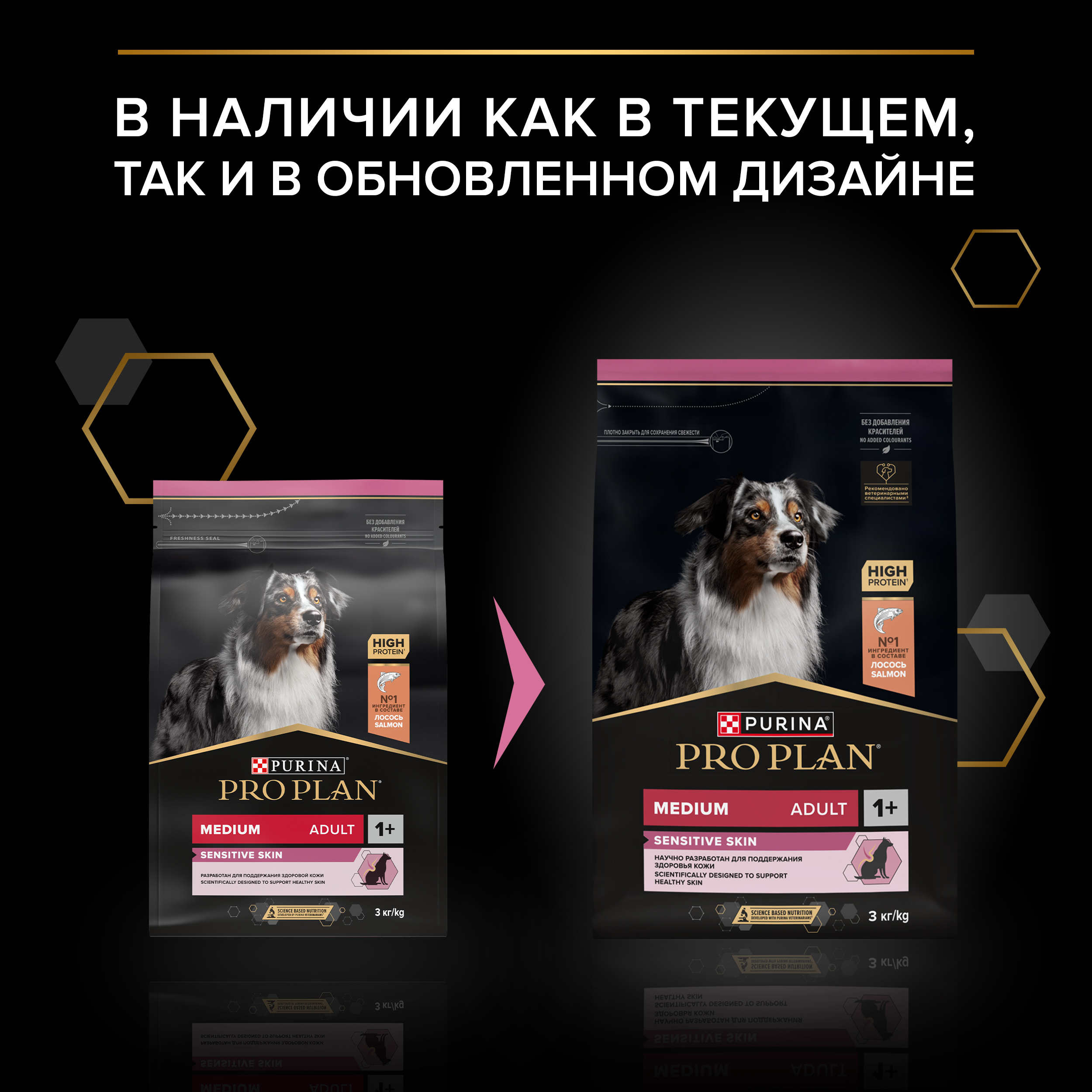 Сухой корм PRO PLAN® SENSITIVE SKIN для взрослых собак средних пород с чувствительной кожей с лососем, 3 кг