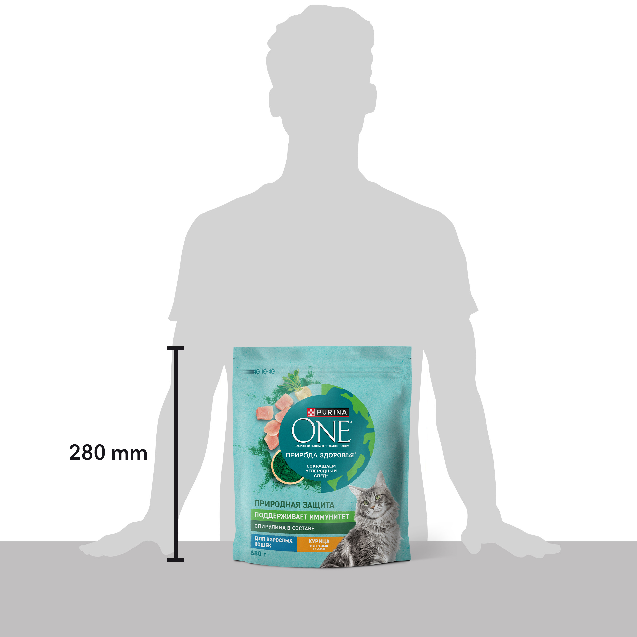 Сухой корм PURINA ONE® Природа Здоровья® для взрослых кошек с курицей, 680 г
