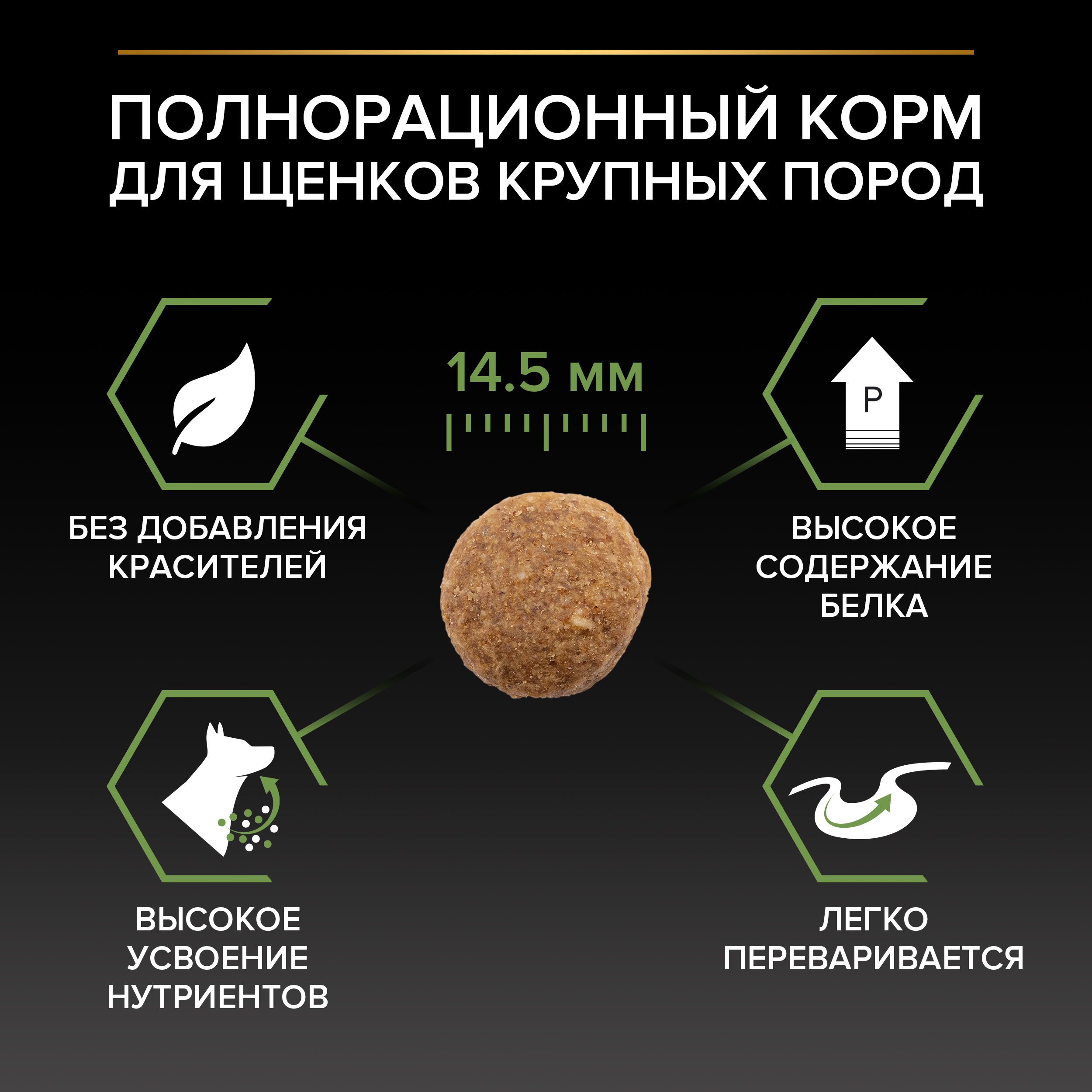 Сухой корм PRO PLAN® HEALTHY START® для щенков крупных пород с мощным телосложением, c курицей, 12 кг