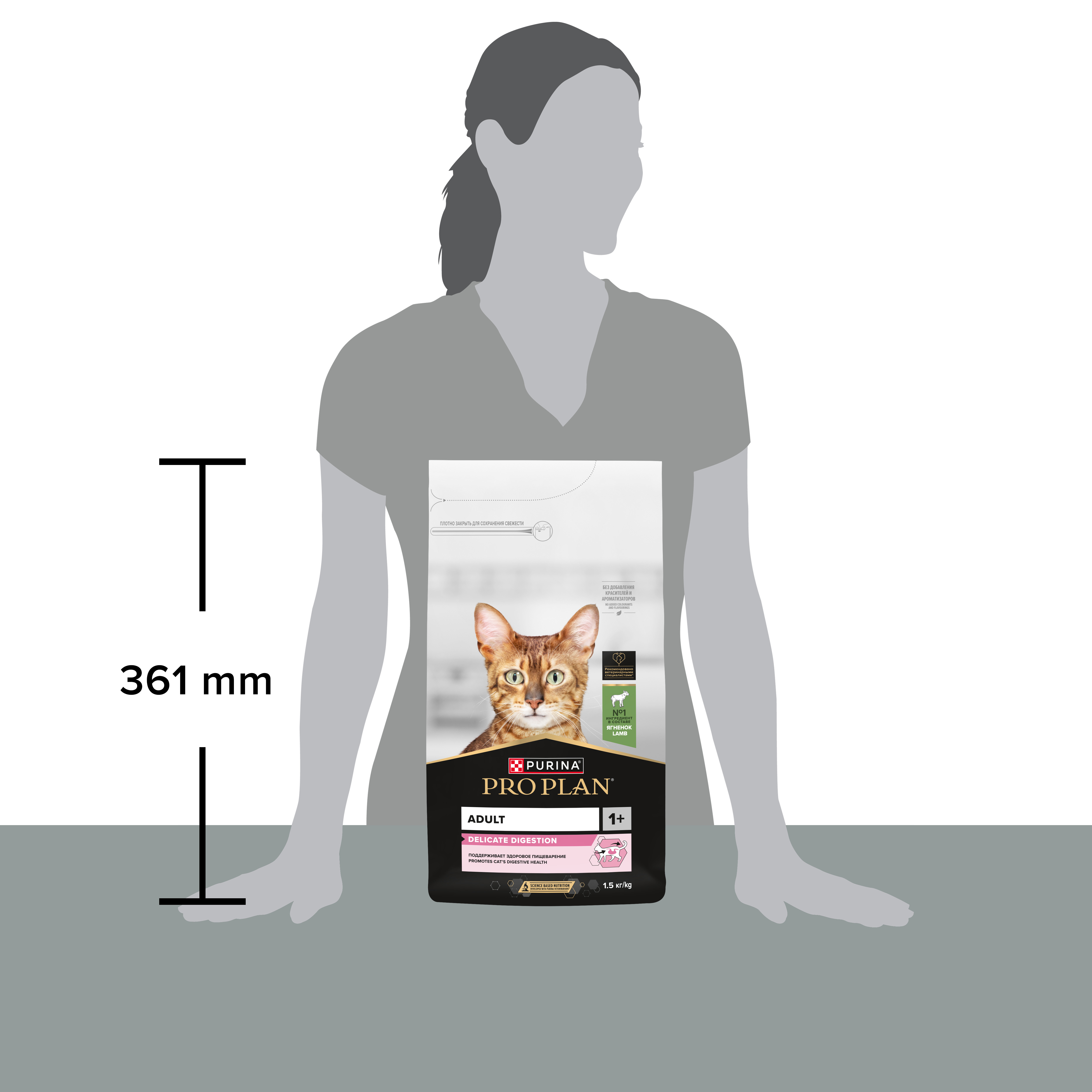 Сухой корм PRO PLAN® DELICATE DIGESTION для кошек для чувствительного пищеварения с ягненком 1.5 кг