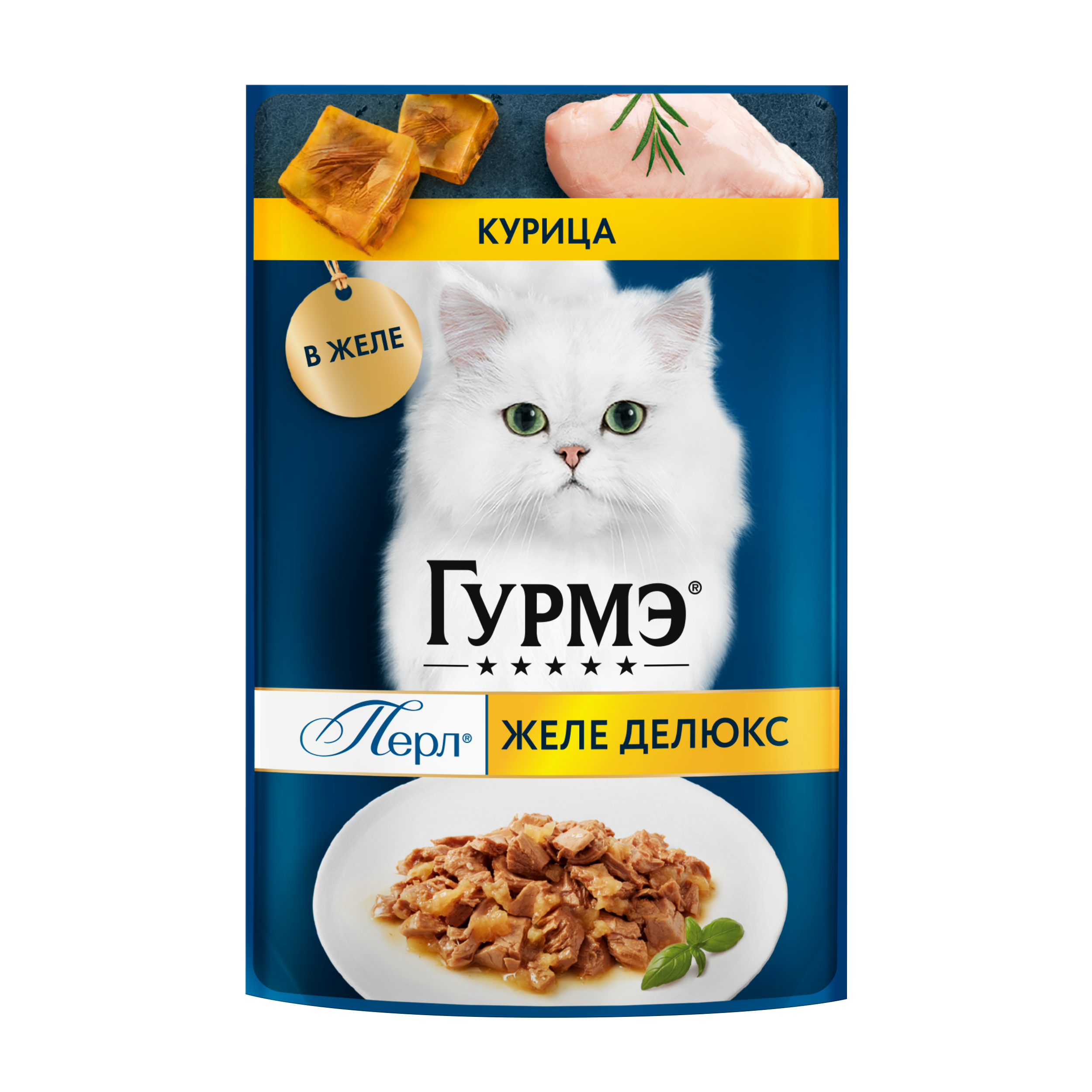 Влажный корм для кошек ГУРМЭ® Желе Де-Люкс с курицей в желе 75 г х 26 шт.