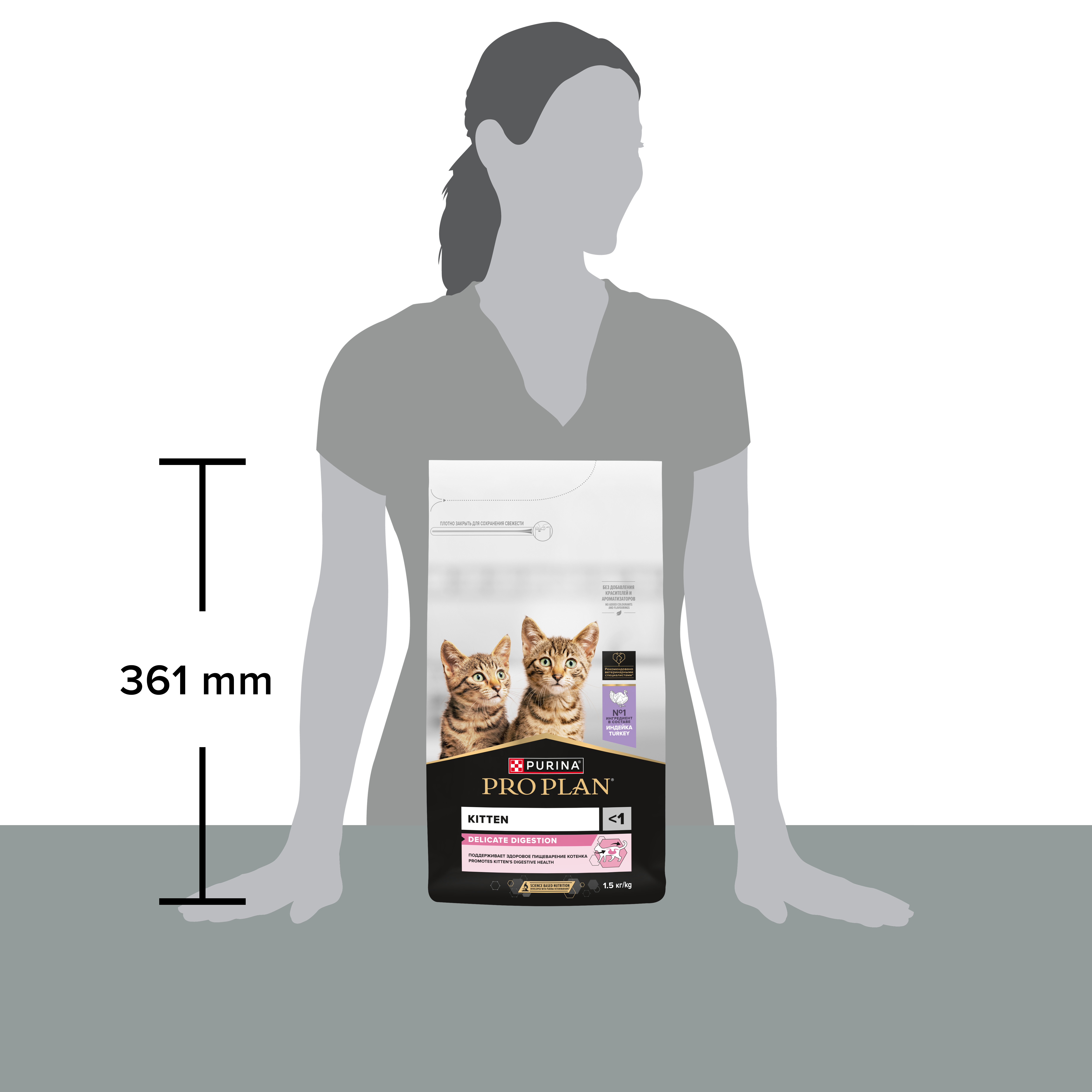 Сухой корм PRO PLAN® DELICATE DIGESTION для котят для чувствительного пищеварения с индейкой 1.5 кг