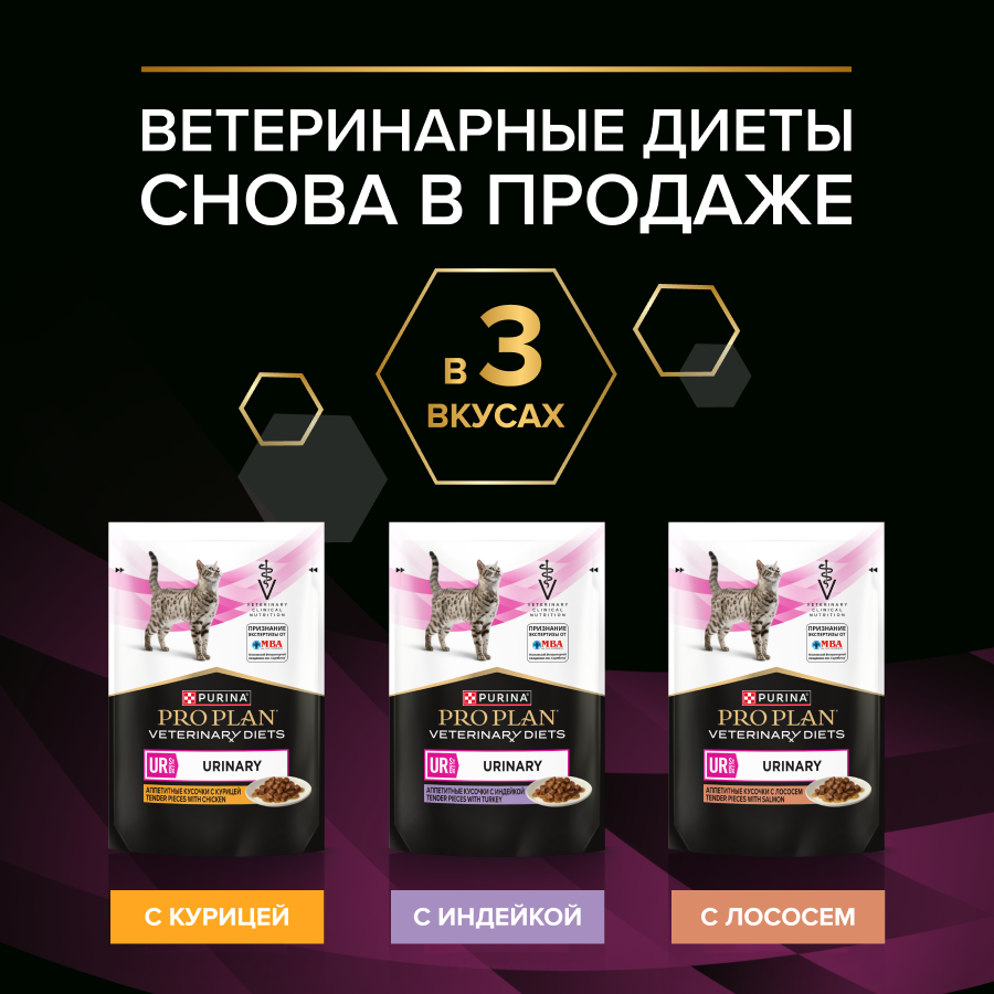 Влажный корм для кошек диетический PRO PLAN® VETERINARY DIETS UR ST/OX Urinary при болезнях нижних отделов мочевыводящих путей, с лососем, 85 г x 26 шт.