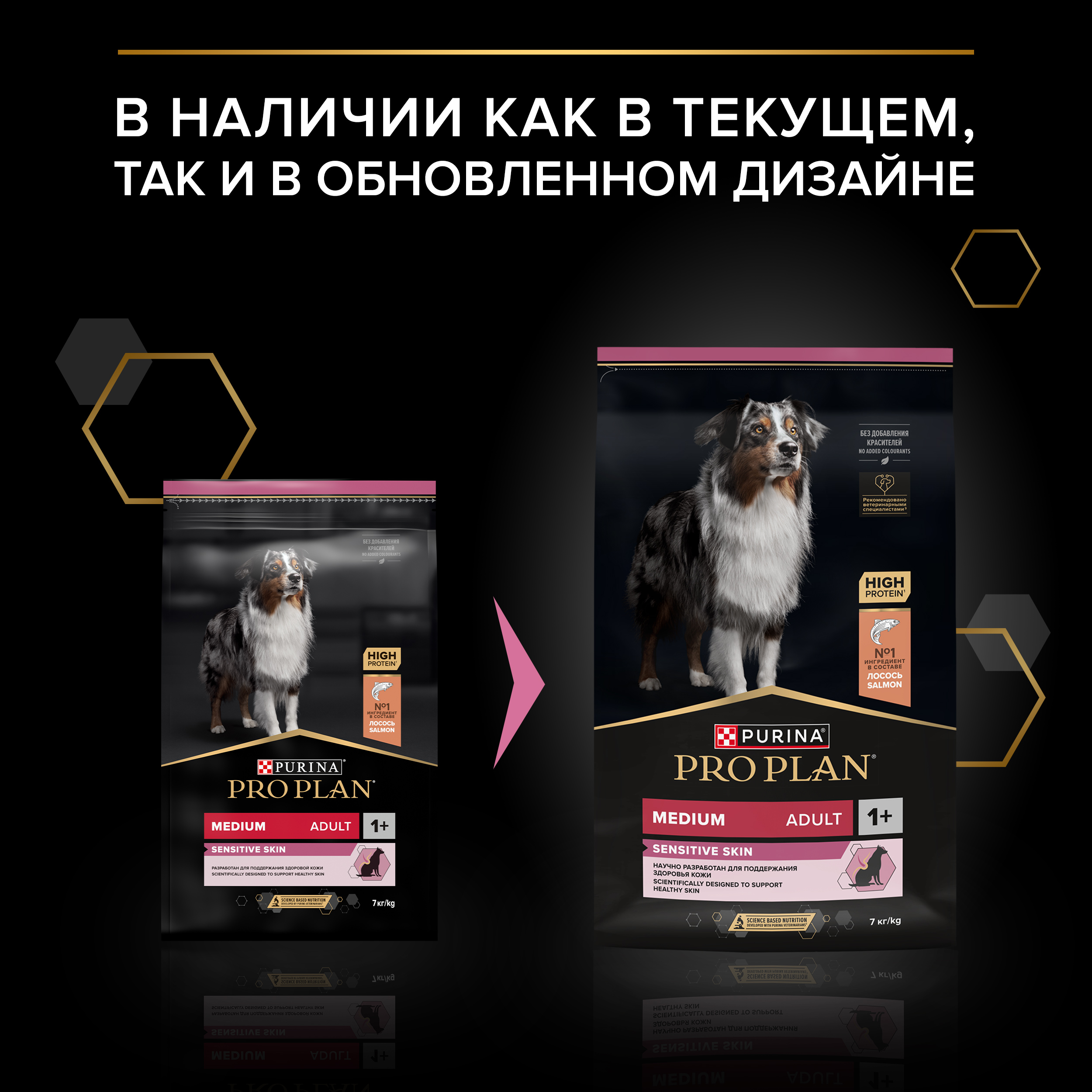 Сухой корм PRO PLAN® SENSITIVE SKIN для взрослых собак средних пород с чувствительной кожей с лососем, 7 кг