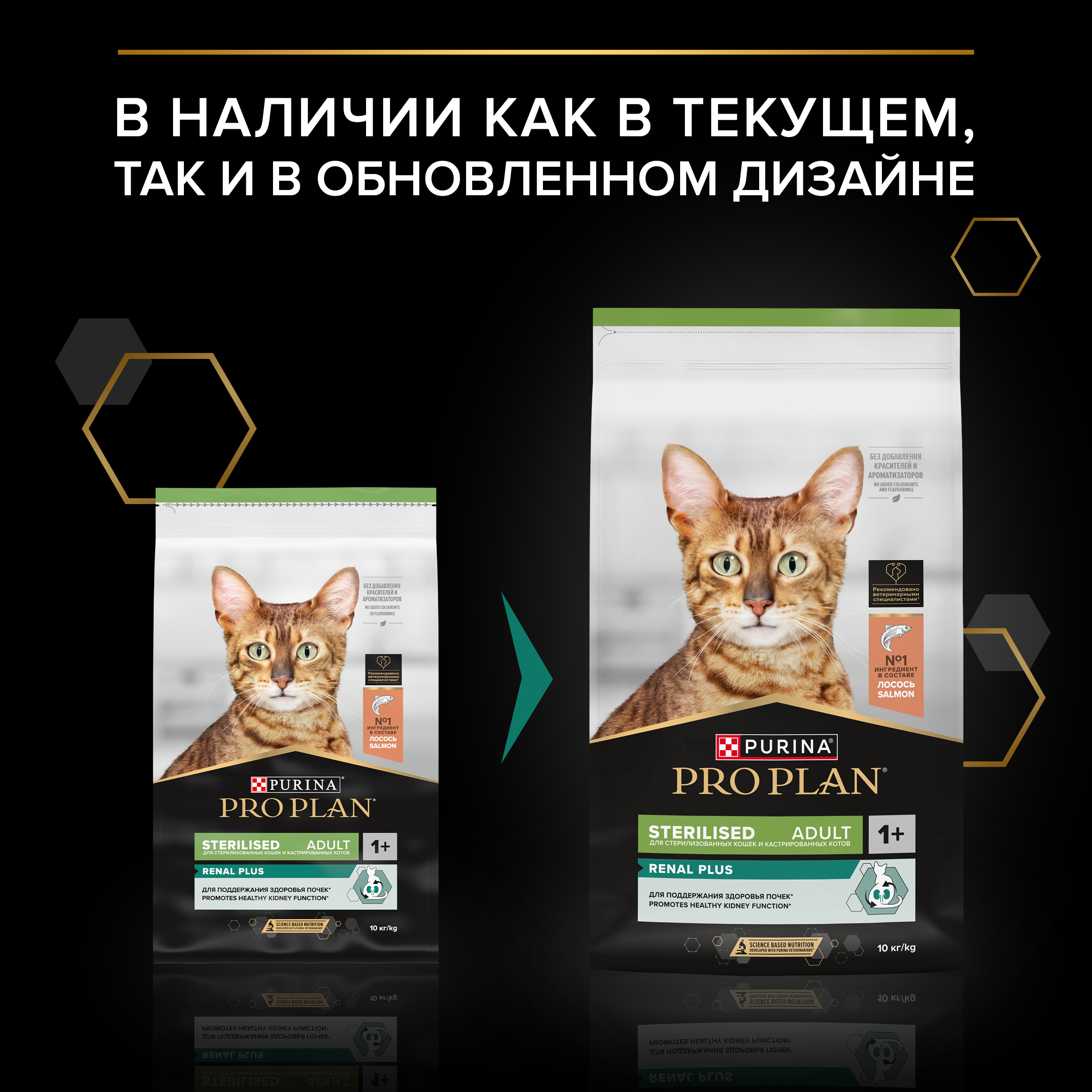 Сухой корм PRO PLAN® Sterilised RENAL PLUS для взрослых стерилизованных кошек для поддержания здоровья почек с лососем, 10 кг