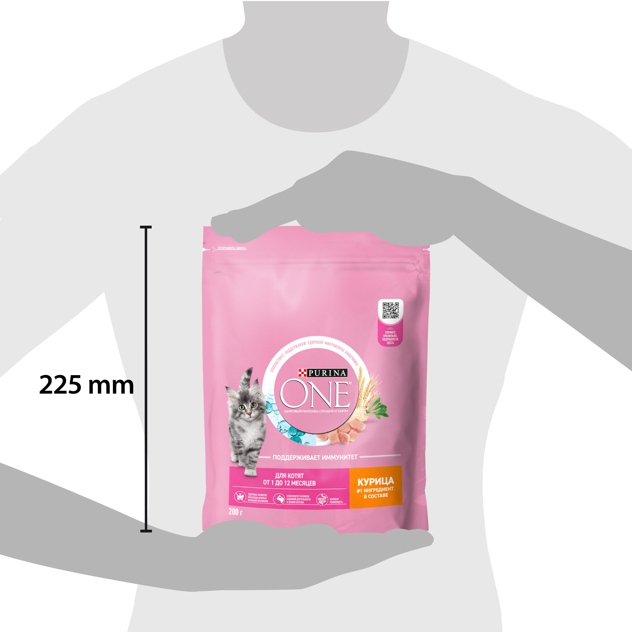 Сухой корм PURINA ONE® для котят с курицей 200 г