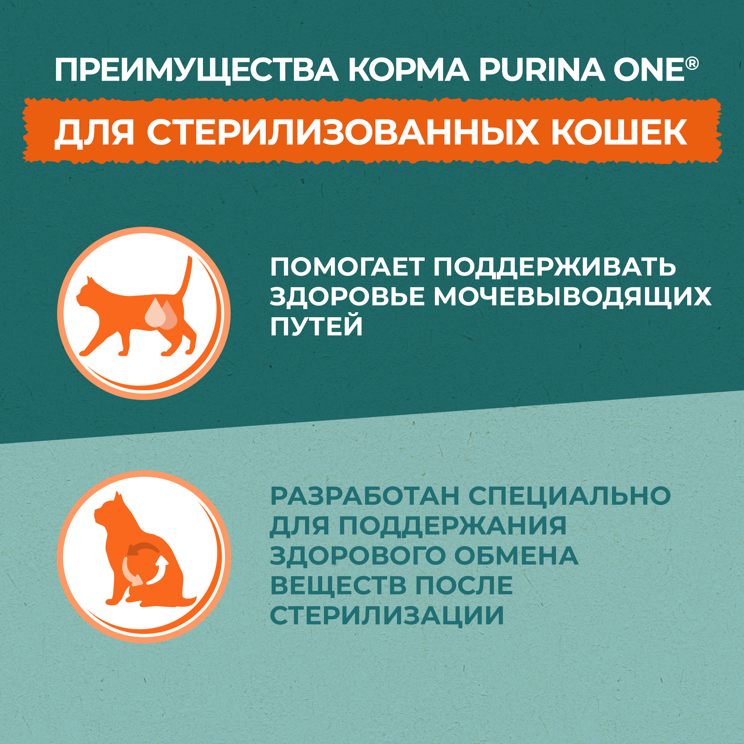 Сухой корм PURINA ONE® Природа Здоровья® для стерилизованных кошек и кастрированных котов с говядиной, 680 г