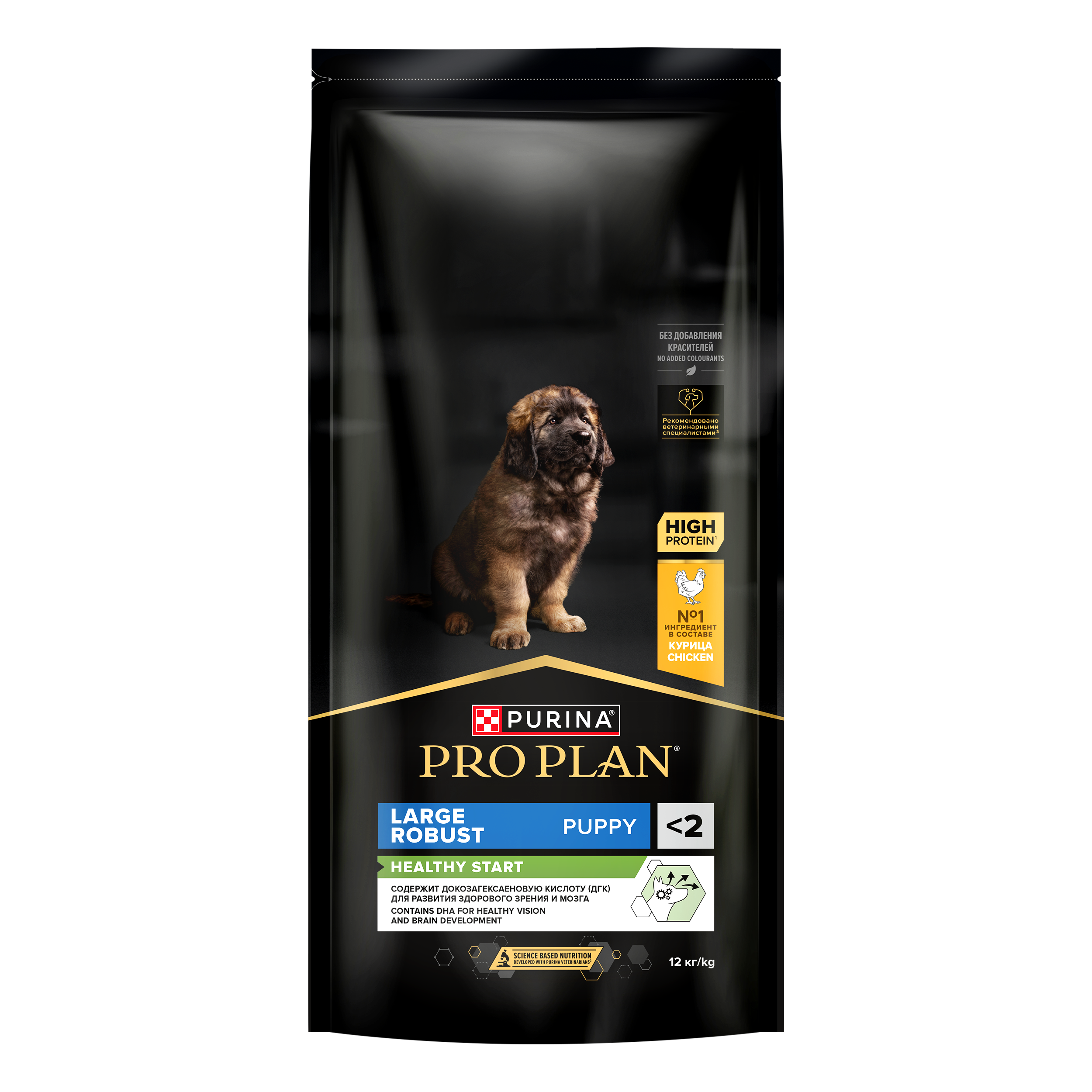Сухой корм PRO PLAN® HEALTHY START® для щенков крупных пород с мощным телосложением, c курицей, 12 кг