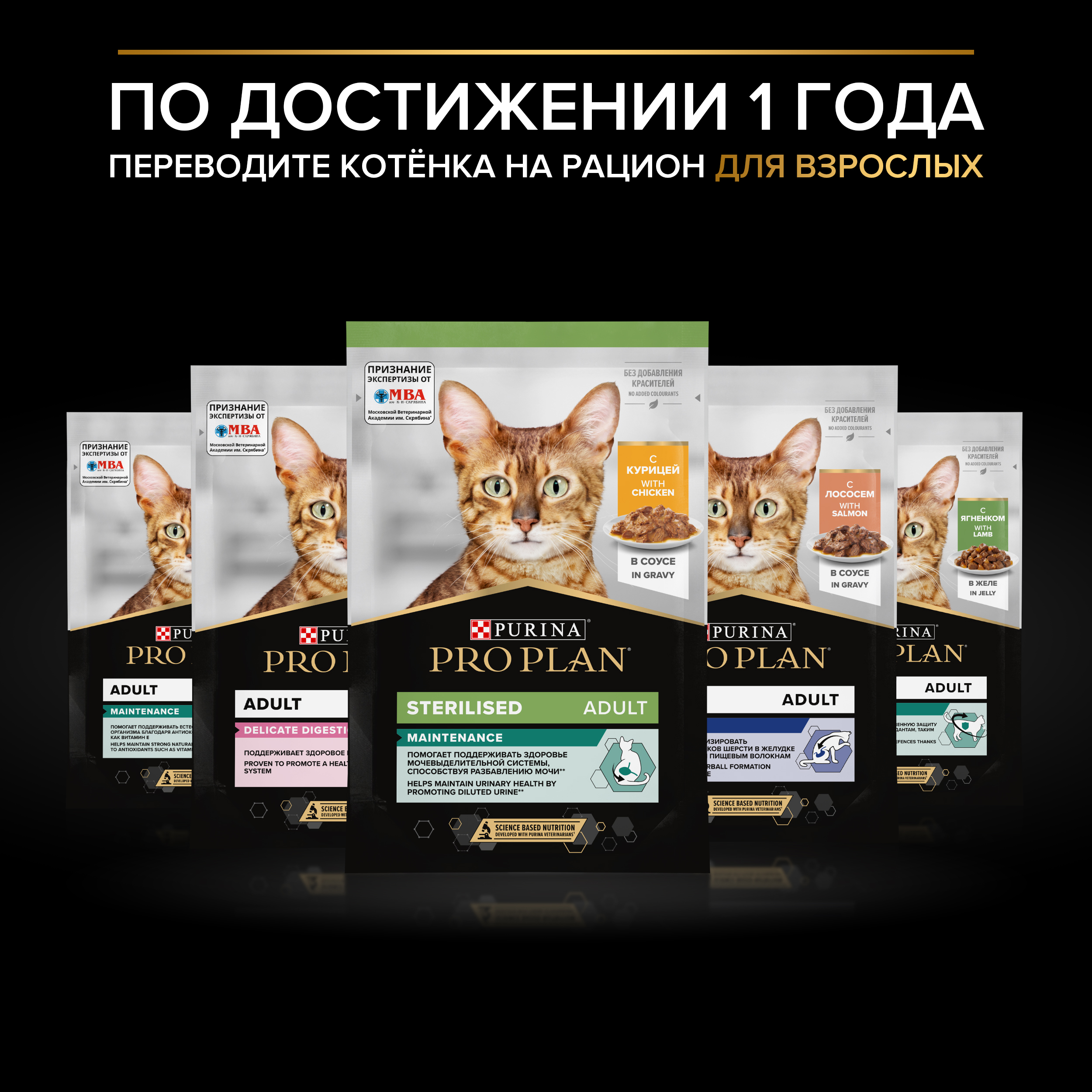 Влажный корм PRO PLAN® HEALTHY START для котят с говядиной в соусе, с индейкой в соусе и с курицей в желе 85 г х 10 шт.