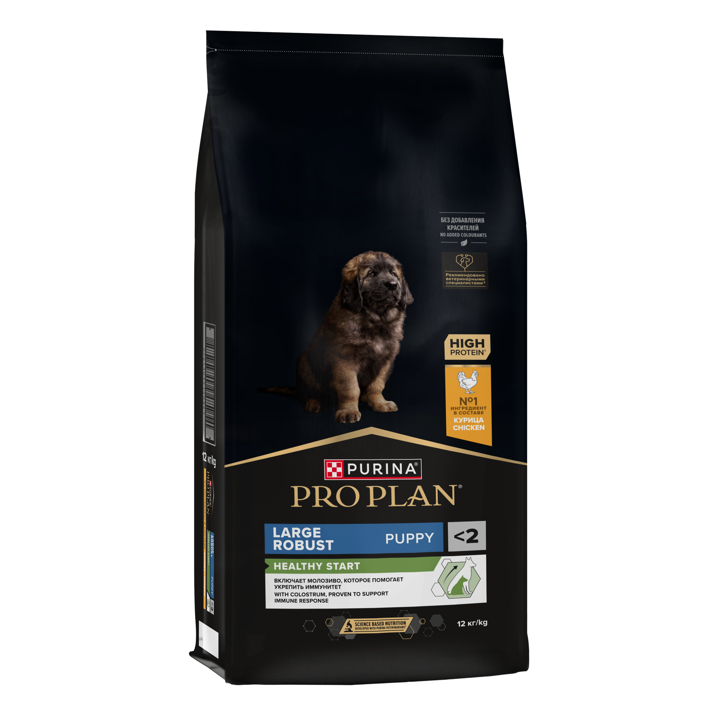 Сухой корм PRO PLAN® HEALTHY START® для щенков крупных пород с мощным телосложением, c курицей, 12 кг