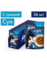 Влажный корм Felix Суп для взрослых кошек, с треской 48г х 36