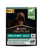 Сухой корм PRO PLAN® SENSITIVE DIGESTION для взрослых собак мелких и карликовых пород с чувствительным пищеварением с ягненком, 700 г