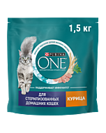 Сухой корм PURINA ONE® для стерилизованных домашних кошек с курицей 1,5 кг