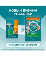 Влажный корм PURINA ONE® для взрослых домашних кошек с курицей и морковью 75 г x 26 шт