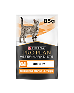 Влажный корм PRO PLAN® VETERINARY DIETS OM ST/OX Obesity Management диетический для кошек для снижения избыточной массы тела, с курицей в соусе, 85 г х 10 шт.