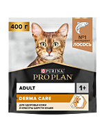 Сухой корм PRO PLAN® DERMA CARE для кошек для здоровья кожи и красоты шерсти с лососем 400 г