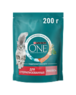 Сухой корм PURINA ONE® для стерилизованных кошек и кастрированных котов с лососем 200 г