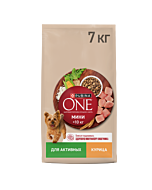 Сухой корм Purina ONE® МИНИ для активных собак мелких пород с курицей и с рисом, 7кг