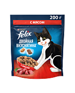 Сухой корм FELIX® Двойная Вкуснятина для кошек с мясом 200 г