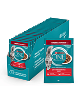 Влажный корм PURINA ONE® для стерилизованных кошек и кастрированных котов, с говядиной и морковью 75 г x 26 шт