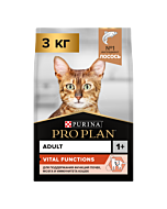 Сухой корм PRO PLAN® VITAL FUNCTIONS для взрослых кошек для поддержания функций почек, мозга и иммунитета с лососем, 3 кг