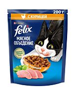 Сухой корм FELIX® Мясное объедение для кошек с курицей 200 г