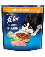 Сухой корм FELIX® Мясное объедение для кошек с курицей 1.3 кг