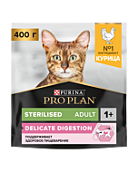 Сухой корм PRO PLAN® Sterilised DELICATE DIGESTION для взрослых стерилизованных кошек с чувствительным пищеварением с курицей, 400 г