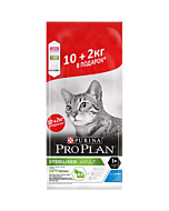 Сухой корм PRO PLAN® для стерилизованных кошек, с кроликом, 10 кг + 2 кг в подарок