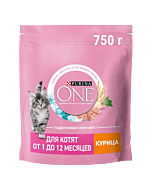 Сухой корм PURINA ONE® для котят от 1 до 12 месяцев с курицей 750 г