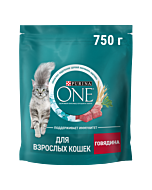 Сухой корм PURINA ONE® для взрослых кошек с говядиной 750 г