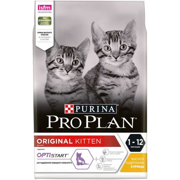 Купить Сухой корм Pro Plan® для котят от 1 до 12 месяцев, с курицей, пакет,  3 кг -официальный интернет-магазин Purina